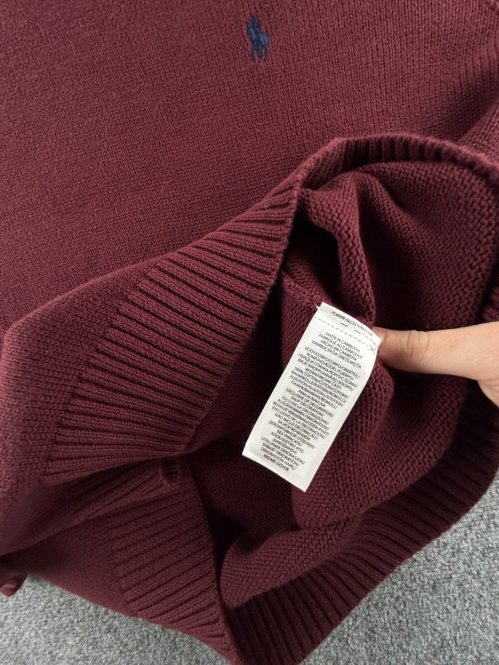 NWOT Polo Ralph Lauren Cotton Crewneck Sweater Red Wine XL Heavyweight Pullover - Picture 10 of 16